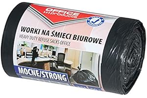 OFFICER PRODUCTS Office Products 22021213-05 Müllbeutel 35 L - 50 Stück Stark LDPE| Müllsäcke Mülltüte Abfallsäcke Mülltüte für Den Hausmüll für das Büro| Farbe: Schwarz | Foliendicke: 20 μm