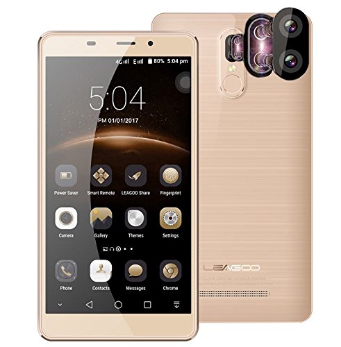 Leagoo M8 Pro - 5.7 Pulgadas Corning Gorilla Glass 4 Pantalla Smartphone Doble Cámara Trasera (5MP + 13MP), Android 6.0 Quad Core 2 GB de RAM de 16 GB Huella Dactilar Batería 3500mA - Oro