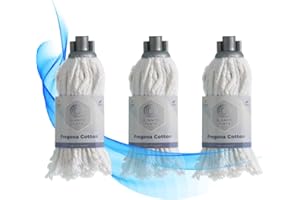 BLANCO PLATA Fregona Algodón 70% Blanco| Gran Poder de Limpieza| Absorción y Secado| Resistente a Productos químicos|Rosca Universal