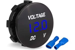 Esenlong Coche Motocicleta Led Pantalla Digital Voltímetro Dc Voltímetro 12V-24V (Azul)