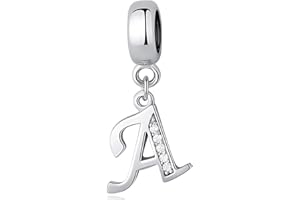 XWN Perles lettres A à Z pour bracelet, argent 925, compatible Pandora et bracelets/colliers européens, pour femmes/filles X237.
