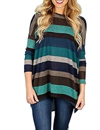 Haut Femme Manches Longues Yidarton – Taille M – Mélange De Coton – Couleur Pêche Et Gris