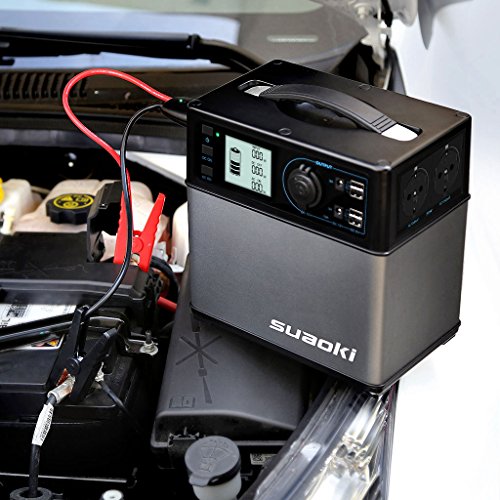 Suaoki 400Wh Mobiler Energiespeicher,Solar Generator/AC Steckdose/Autos,4 USB-Ports/2 AC & DC Inverter/1 Zigarettenanzünder- Buchse zum Einschalten von elektronischen Geräten/Beleuchtung und Jump Starter Cars - 9