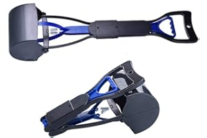 OUKEYI Łyżka dla psów, 61 cm, długi uchwyt, chodzenie do usuwania kup, chwytak do sprzątania śmieci ogrodowych lub średnich i dużych psów, odpadów zwierzęcych