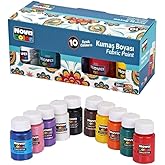 Kumaş Boyası 10 Renk 30 Ml 1 Paket Tiş&ouml;rt &Ccedil;anta Tekstil Boyası 10 Lu 30 ml Canlı Renkler