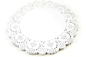 Selecto Bake 100 pcs White Cake Decorating Pads Lace Paper Doilies 6.5'' (16.5cm) Groceries Disposable Round Papers Placemat Cake Packaging Pads for Wedding Tableware Food Decoration