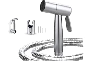 HAIRSTORE Bargain Set Brushed Bidet Sprayer for Toilet Holder Hose 1.2 m Stainless Steel Sprayer Kit Baby Sprayer Muslim Shattaf