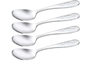 MIKKEN Viva-Haushaltswaren Gabriele Hesse e.K. 4 Kinderlöffel/Löffel für Kinder aus Chromstahl Motiv : Delphin