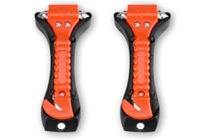 LWSK 2 Pezzi Martello di Emergenza, Taglierino d’Emergenza per Cinture di Sicurezza e Martello rompivetro