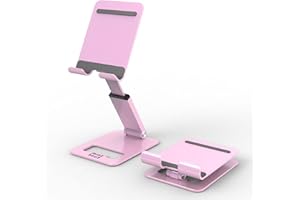 Minthouz Support Téléphone Extensible,Support Smartphone Réglable en Hauteur et en Angle,Support Telephone Bureau Compatible avec iPhone 14 13 Pro Max 12 11 et Plus de Smartphones de 4,7''-7,9''-Rose