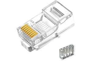VIVOCH 50 Pcs Cat6 RJ45 Connectors, Cat6 RJ45 Plugs, Cat6 2-Piece Crystal Unshielded RJ45 Ends UTP 8P8C Modular Network Plug Connector