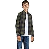 JACK&JONES JUNIOR pojkar Jjegingham Twill Shirt L/S Noos Jnr Skjorta