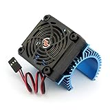 c1 motorkontrollleuchte C1 Motorkühlkörper HobbyWing EZRUN Motor Combo C1 Motor Kühlkörper + 5 V Fan 2 S für 3660 3665 3674 1/8 RC Auto Brushless Motor