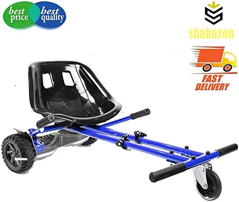 shabazon Hoverkart Go Kart Racing Seat GoKart For Swegway Hoverboard Scooter - Quick Release Adjustabe Stronger Twin Bar Version (blue)