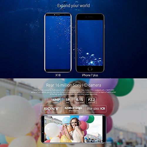 Cubot X18 Smartphone 4G FDD-LTE Android 7.0 5.7 Pollici MTK6737T 1.5GHz Quad Core 3GB RAM+32GB ROM Cameras 13MP+16MP Batteria 3200mAh Impronta Digitale Luce di Notifica