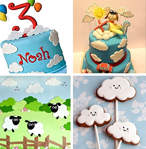 DIKETE® 5 stück Keks Ausstechformen Cloud Wolken Ausstecher DIY Fondant Ausstechformen Deko Utensilien Modellierwerkzeug Fondant Kuche Tortendekoration für Backen - 5