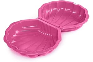 RILOOP Shell Clam Shaped Plastic Sandpit Outdoor Garden Fun Paddling Ball Pool Sand Pit (2 Pink)