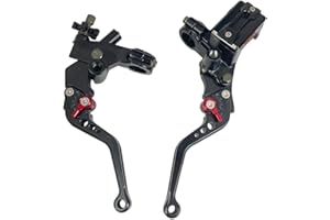 Mabutingti Upgrade 7/8 pulgadas 22 mm Universal Bomba Cilindro Maestro de Freno Palanca de embrague Izquierda Derecha Juego Compatible con Polaris Yama-ha Suzuki Honda Kawa-saki Motocicleta (Negro)