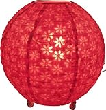 Dimensiï¿œn: 35*40*40 cm, Lámpara de pie de papel de arroz plegable y encantadora con motivo floral integrado, procedente de Nepal