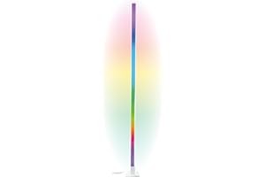 Brilliant RGB-LED Stehlampe | 150 cm Höhe | dimmbare Standleuchte mit Musiksensor & Fernbedienung & RGB-Frontlight | max. 125 lm | integiertes LED | aus Aluminium/Kunststoff in Weiß