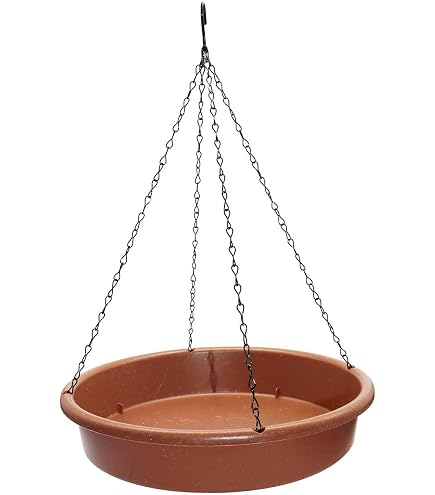 Vogeltränke Aus Metall Zum Aufhängen (antik-Kupfer, 28 Cm) – Inkl. Dekorativer Libelle & Kette Für Garten, Terrasse, Balkon