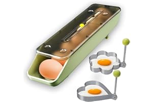 QeeHeng Eierbehälter für Kühlschrank, automatische Eieraufbewahrungsbox mit 2 Eierring-Set, Eierablage frischer Eierhalter für Haushalt