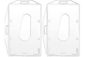 AIVEKE 2 Stück Ausweishüllen - Transparente Kartenhalter mit Daumenausschub Hartplastik ID Kartenhüllen Ausweishalter Schutzhülle Horizontaler und Vertikaler Dual-Use