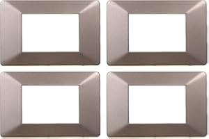 ZOREI 4 Pezzi Placche Compatibile Con Vimar Plana, Placche In Plastica (3 Posti/Moduli,Bronzo)