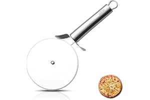 Berglander Rueda de pizza, chapado en titanio dorado, cortador de pizza súper afilado de acero inoxidable con chapado en oro rosa de titanio, cortador de masa, fácil de limpiar y almacenar