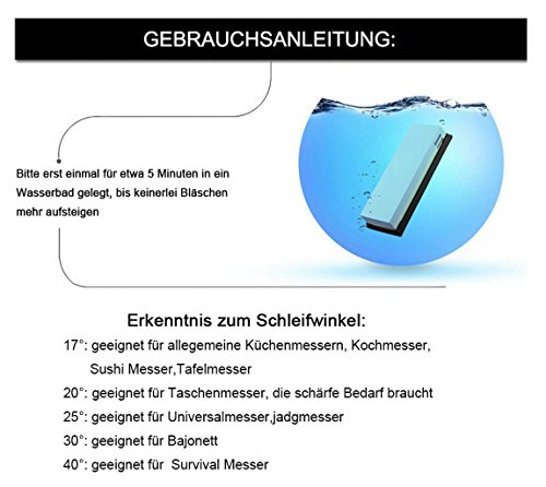 HiCollie Profi Kombi Schleifstein Abziehstein Wetzstein Körnung 1000/400 mit Unterlegplatte - 5
