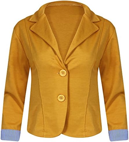 LADIES PETITE TWO BUTTONED BLAZER WOMEN'S JACKET TOP (4 COLOURS AVAILABLE, SIZES 8-12) (UK M/L, Mustard)
