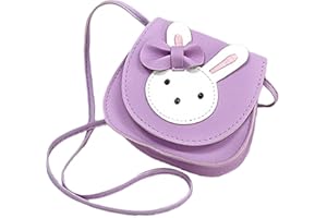 BCBF Lila Kinder Umhängetasche Mädchen,Geschenk Mädchen 3 Jahre, Niedlicher Hase Crossbody Bag,Leder Prinzessin Mini Taschen Für Kinder Mädchen Jahre
