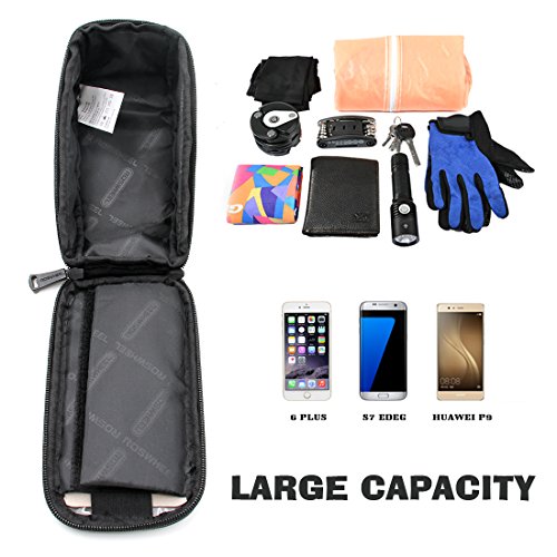 Fahrrad lenkertasche, Ubegood Handyhalter Fahrrad Tasche mit wasserdichte für iPhone 6s Plus/6 Plus/Samsung s7 edge andere bis zu 5,5 Zoll Smartphone - 4