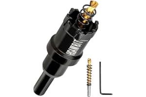 HSAWBIT 30mm Bohrer metall,TCT Hartmetall-Bohrer Schwarz für Löchern in Edelstahl,Eisen,Holz,Kunststoff