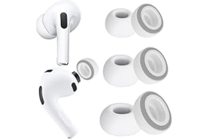 KASOTT 2025 Upgraded Memory Foam&Silicone Hybrid Ear Tips for AirPods Pro 3, Ultimate Comfort, Anti-Slip Eartips, Superior Noise Isolation (Grey, Assorted S/M/L)