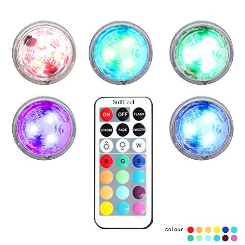 StillCool 5pcs Multi Color RGB LED-Unterwasserbeleuchtung wasserdichte Lampe beleuchtet dekorative Lichter Lichter Schwimm f.Remote Steuerung Wassergarten , Aquarium, Bad Pool und Spa usw.