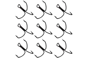 PORFEET Crochets De Pêche, 50 Pièces De Pêche Hameçon Triple Porte-appât à Vis De Pêche Accessoires D'outils De Pêche