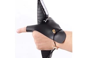 Atrumly Bogenschießen-Handschuhe, Bogenschießen, Handschutz, Leder, Schießhandschuh für linke Hand, Drei-Finger-Schießen, Jagd, Lederhandschuhe für Jugendliche, Erwachsene, Anfänger