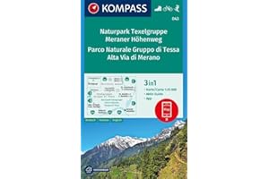 KOMPASS Wanderkarte Naturpark Texelgruppe, Meraner Höhenweg, Parco Naturale Gruppo di Tessa, Alta Via di Merano: 3in1 Wanderkarte 1:25000 mit Aktiv ... in der KOMPASS-App. Fahrradfahren. Skitouren.