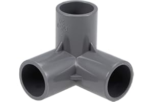 sourcing map Tubo PVC, Codo PVC de 3 Vías, Conector PVC 20mm, Reductor PVC de Forma en T, Reductor Manguera, Accesorio de Tubería, Gris 10 Piezas