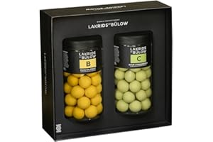 ‎LAKRIDS BY BÜLOW LAKRIDS BY BÜLOW - Geschenkbox 2er Set (B+C) · Passion Fruit & Sour Strawberry · Gourmet Lakritze umhüllt von Schokolade in hochwertiger Geschenkbox