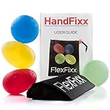 FlexFixx HAND EXERCISER Therapy Set - Best For Arthritis, Carpal Tunnel, Stroke Rehab, Stress Relief - 4 Squeeze Balls for Grip, Wrist, Finger, Hand Strength - User Guide with Strengthening Exercises