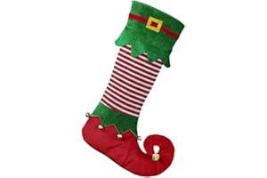 DONGKER Calze di Natale, 22 Pollici Grande Calza Natalizie da Appendere con Campanelli, Decorazioni Albero Natale Regali per la Mensola del Camino, Decorazione Natalizia per la Famiglia