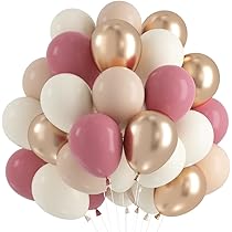 60 Stück Luftballons Beige & Gold - Latex Ballons Für Party Dekoration