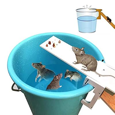 Foonee Piège à Souris sans Cruauté, Walk The Plank Piège à Souris Réinitialisation Automatique Seau pour Cage De Rat à La Bascule Souris Vivantes, Autres Animaux Nuisibles Et Rongeurs