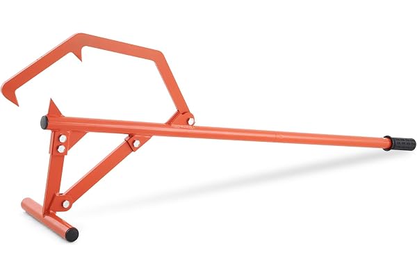 VEVOR Munstycke domkraft 1 219 mm diameter lyftare 63,5 cm, robust stålaxellyftare med justerbar lutande krok, skogsbruksverktyg, för rullning, skärning, lyftning