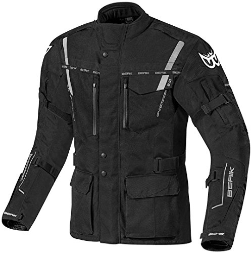 Preisvergleich Produktbild Berik Torino wasserdichte Motorrad Textiljacke 50 Schwarz