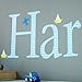 Personalised Name Wall Letter Stickers, Blue Gingham o, 10 cm high. Each name/word comes with 3 plane, 3 car, 3 boat and 3 train stickers. Price is per letter.