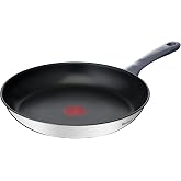 Tefal Daily Cook Frying Pan 26 cm, Stainless Steel | 26 cm frying pan, Ergonomic handle, Non-stick coating, Induction safe, T