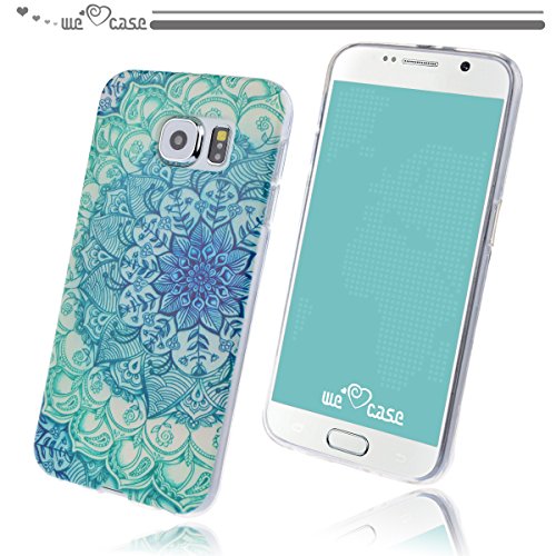 WeLoveCase Funda Samsung Galaxy S6 Silicona   Cascara de Protecci  n Tapa Anti Polvo Absorci  n De Choque Funda Samsung Galaxy S6 Mandala Gel   Funda Suave Resistente Fina Original Funda Samsung S6 Silicona
